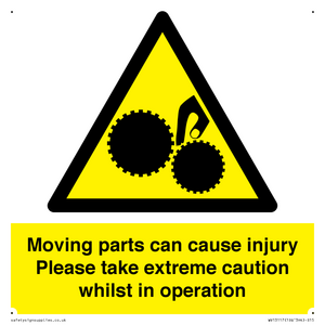 Moving parts can cause injury Please take extreme caution whilst in operation